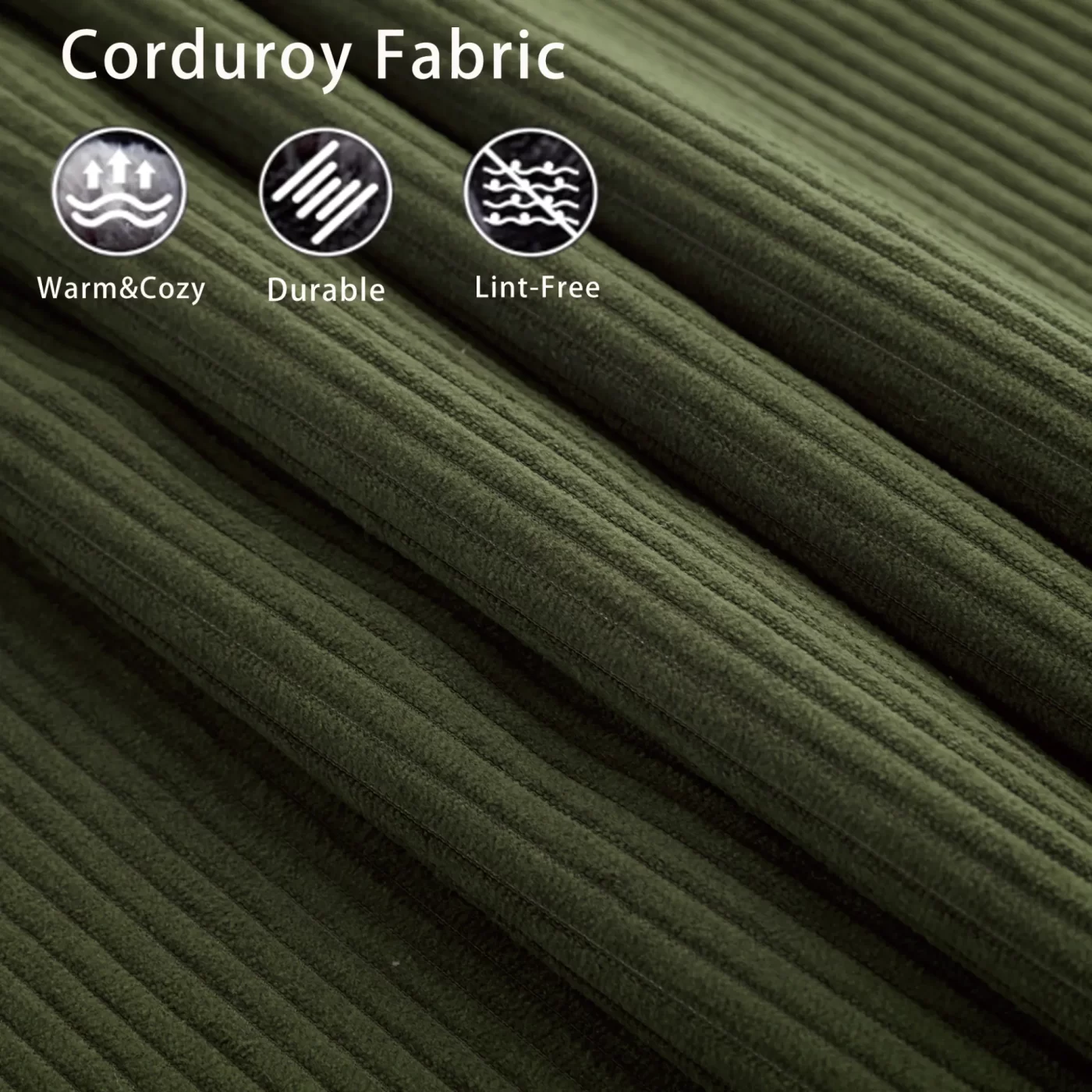 Modular Sofa,No Armrests,At will DIY,Corduroy ,Neck Pillow-Back Lounge Sofa Chair,Reading Nook, or Apartment Living, Lumbar Pillow,6 Seats,Upholstered,Green