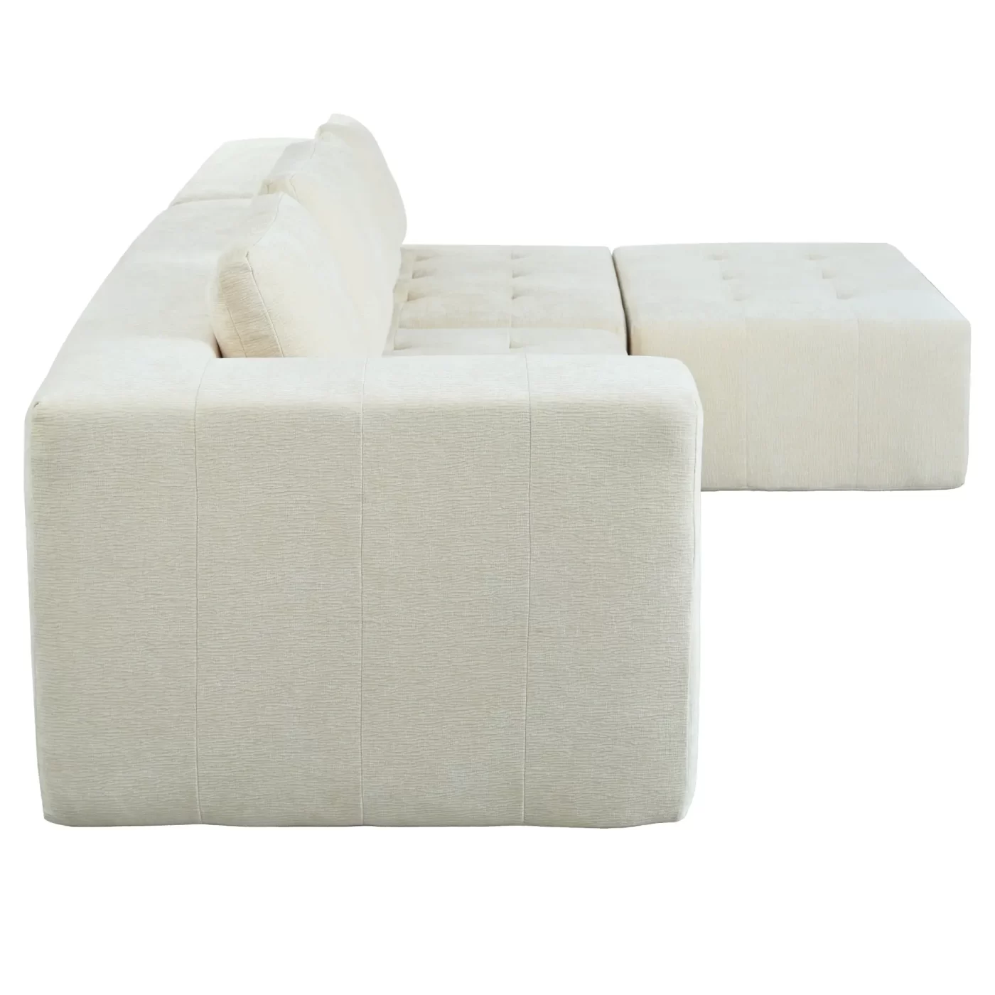 Modern Large Removable Modular Sofa, 3-Piece Set with Free Combination, Includes 4 Cushions, Ideal for Living Room, Bedroom, Apartment