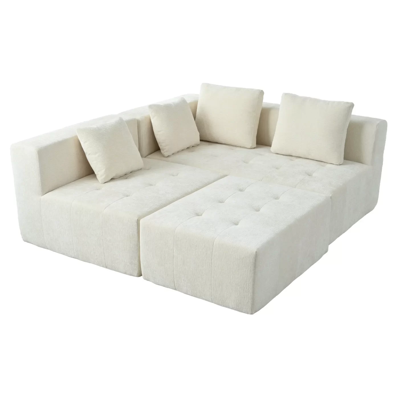 Modern Large Removable Modular Sofa, 3-Piece Set with Free Combination, Includes 4 Cushions, Ideal for Living Room, Bedroom, Apartment