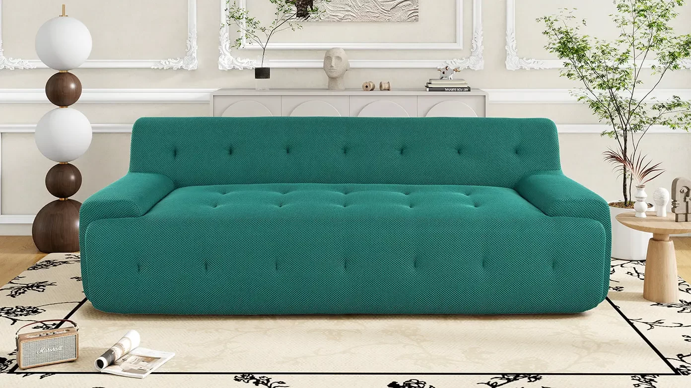 86.2'' Modern Minimalist Style Tufted Design Upholstered Sofa, 3-Seat Compression Sofa for Living Room, Bedroom, and Apartment