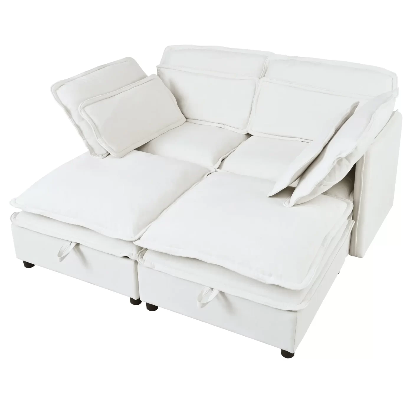 Double-Layer Cushion Modular Sofa, Freely Combinable, 4-Seater with Storage Function, Includes 4 Soft Cushions, Perfect for Living Rooms, Offices, and Apartments