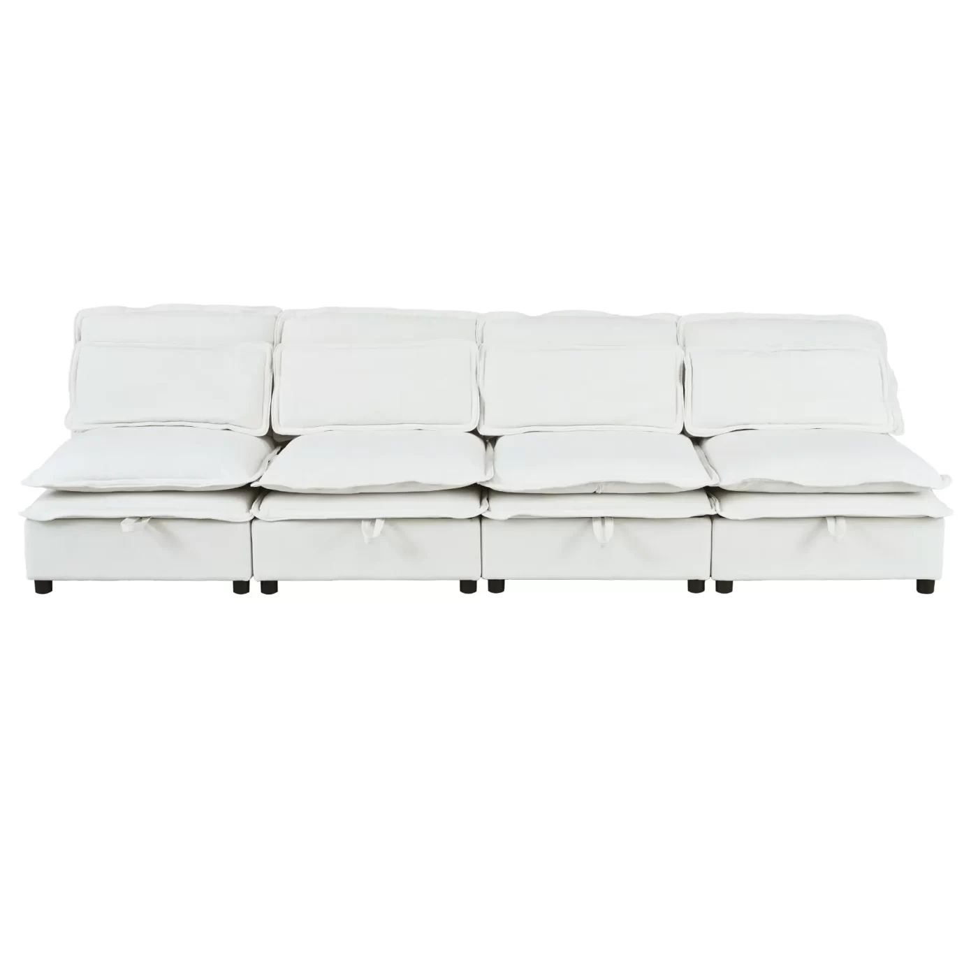 Double-Layer Cushion Modular Sofa, Freely Combinable, 4-Seater with Storage Function, Includes 4 Soft Cushions, Perfect for Living Rooms, Offices, and Apartments