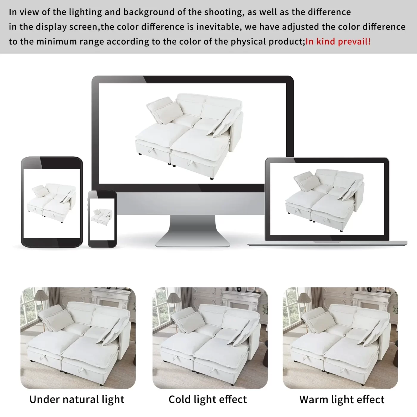 Double-Layer Cushion Modular Sofa, Freely Combinable, 4-Seater with Storage Function, Includes 4 Soft Cushions, Perfect for Living Rooms, Offices, and Apartments