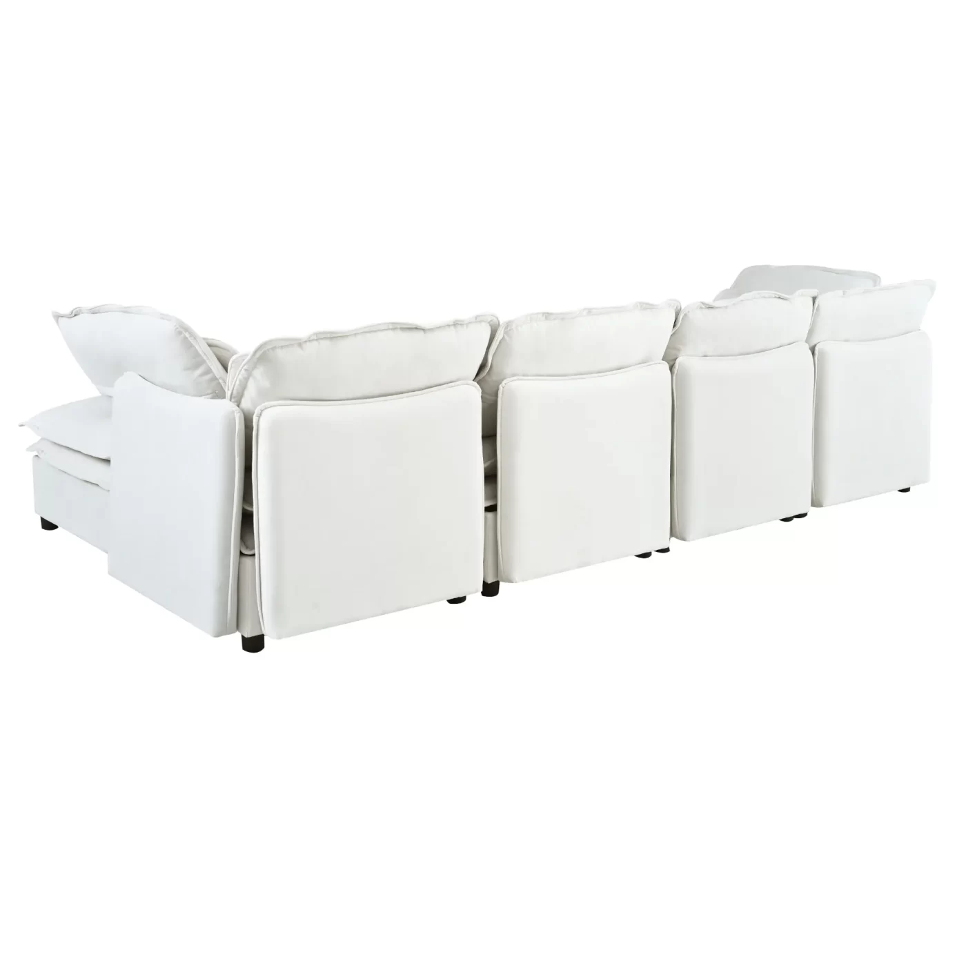 Double-Layer Cushion Modern Large U-Shaped Modular Sofa, Freely Combinable 6-Seater with Storage Function, Convertible to Sofa Bed, Perfect for Living Rooms, Offices, and Apartments