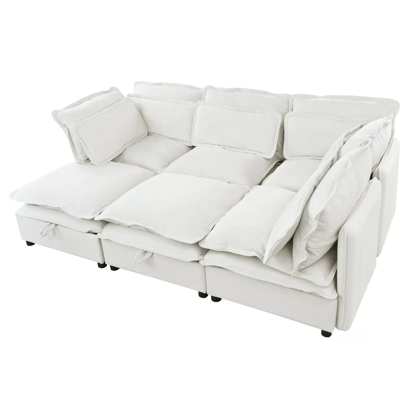 Double-Layer Cushion Modern Large U-Shaped Modular Sofa, Freely Combinable 6-Seater with Storage Function, Convertible to Sofa Bed, Perfect for Living Rooms, Offices, and Apartments