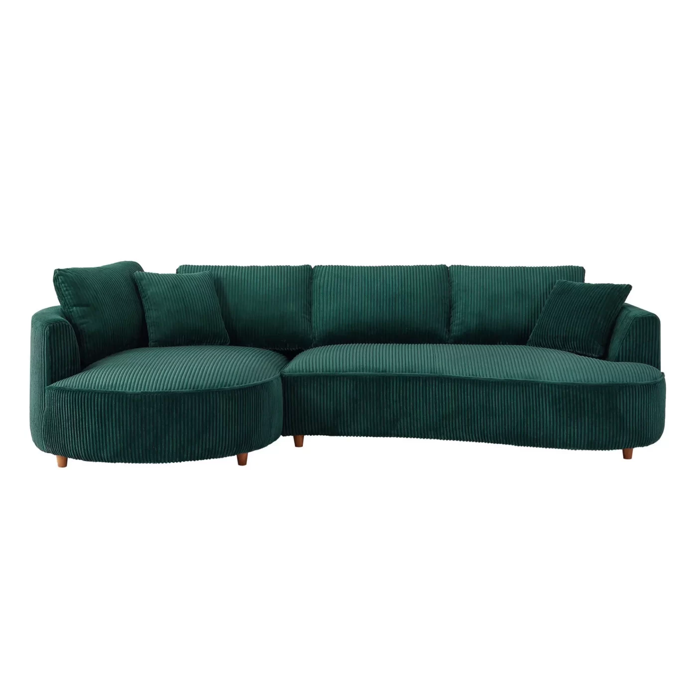 122.04 inch Oversized Sectional Sofa, Modern Couch with Chaise, Comfy Sofa Couch with Left Facing Chaise,Corduroy Sofa Green