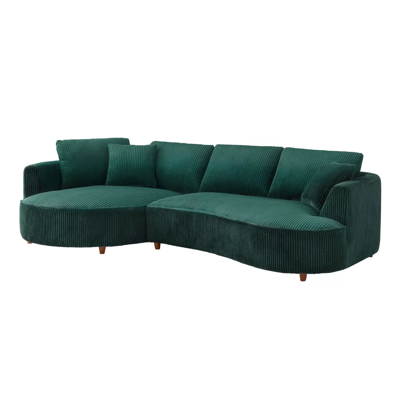 122.04 inch Oversized Sectional Sofa, Modern Couch with Chaise, Comfy Sofa Couch with Left Facing Chaise,Corduroy Sofa Green