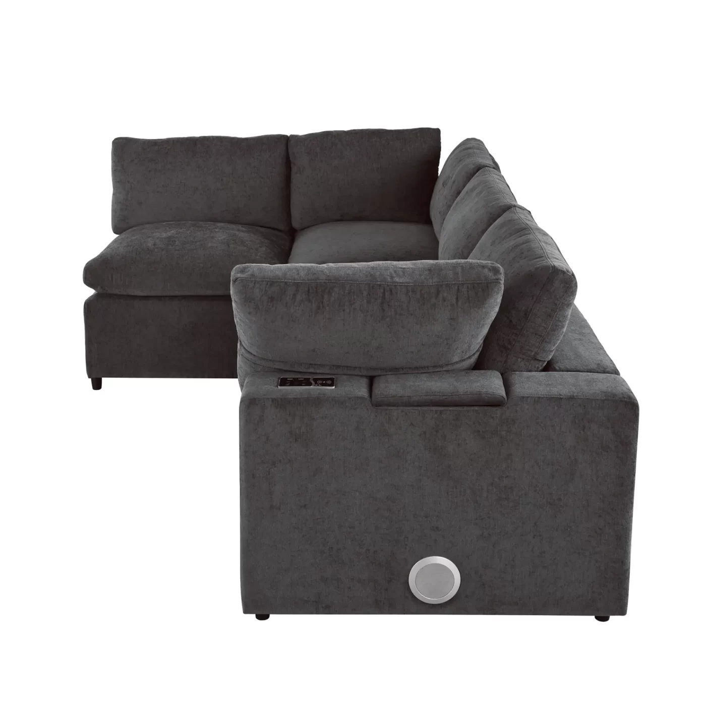 Upholstered Modular Sofa with with Storage Space, USB Charge Ports,Wireless Charging and Built-in Bluetooth Speaker in Arm,Sectional sofa for Living Room Apartment.[old sku:WY000317AAE]