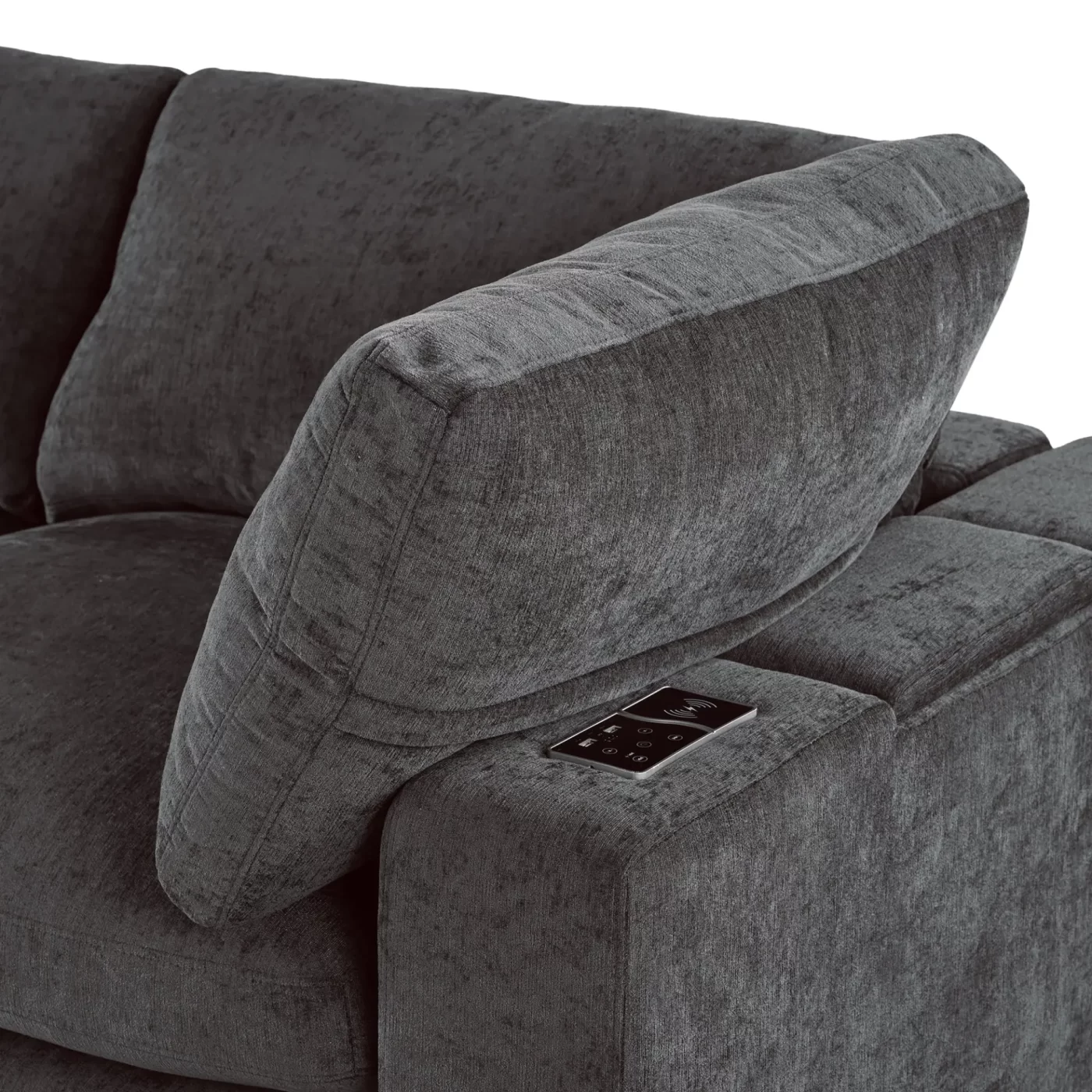 Upholstered Modular Sofa with with Storage Space, USB Charge Ports,Wireless Charging and Built-in Bluetooth Speaker in Arm,Sectional sofa for Living Room Apartment.[old sku:WY000317AAE]