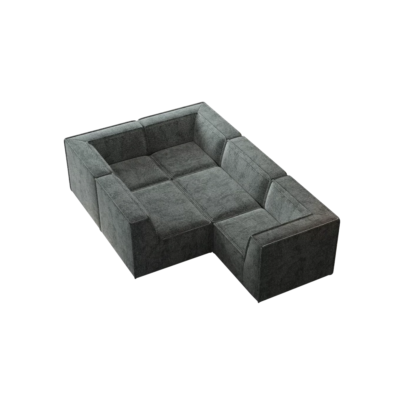 106*106" Chenille Modular L Shaped Sectional Sofa,Luxury Floor Couch Set,Upholstered Indoor Furniture,Foam-Filled Compressed Sofa for Living Room,Bedroom,5 PC Free Combination