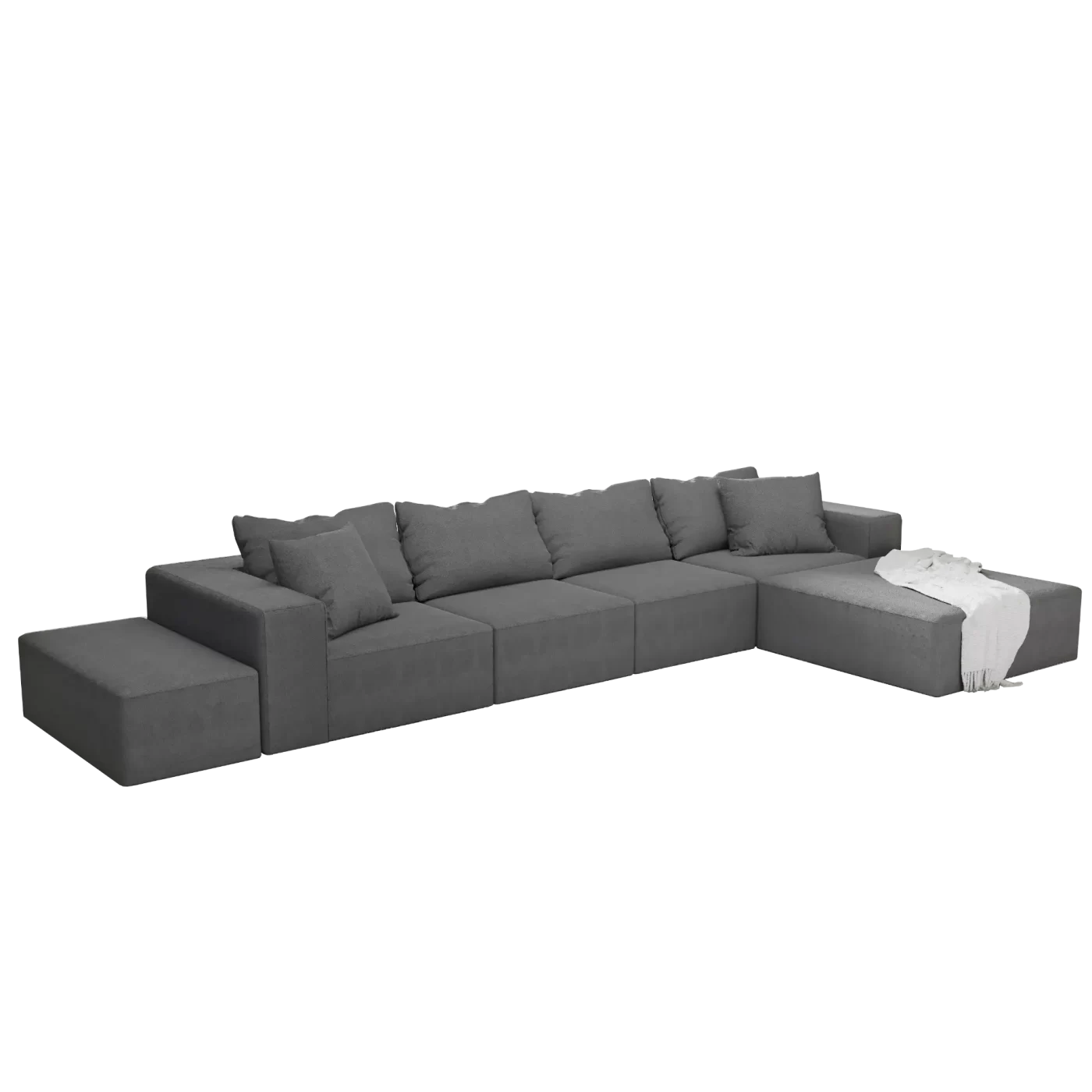 Modern Upholstered Sectional Sofa Couch Set,Modular 132" L Shaped Sectional Living Room Sofa Set With 6 Pillows,Free Combination Sofa Couch for Living Room,Bedroom