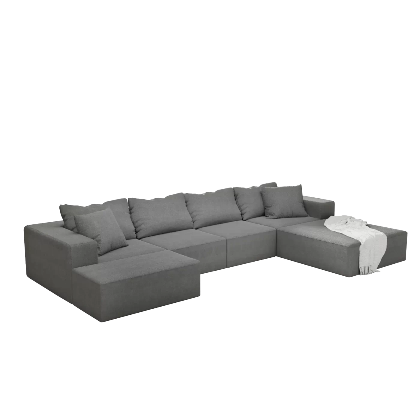 Modern Upholstered Sectional Sofa Couch Set,Modular 132" L Shaped Sectional Living Room Sofa Set With 6 Pillows,Free Combination Sofa Couch for Living Room,Bedroom
