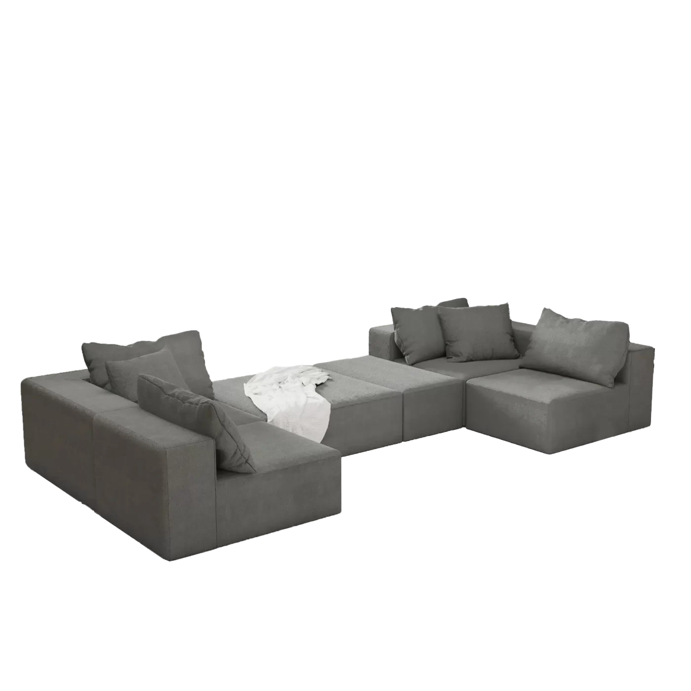 Modern Upholstered Sectional Sofa Couch Set,Modular 132" L Shaped Sectional Living Room Sofa Set With 6 Pillows,Free Combination Sofa Couch for Living Room,Bedroom