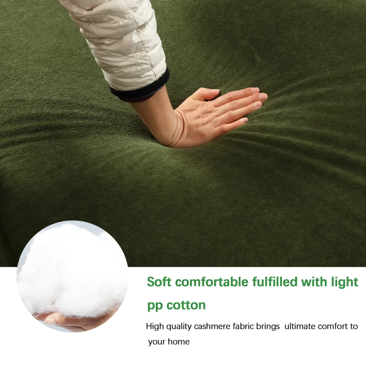 Modular combination living room sofa set, modern minimalist sofa, free installation sofa, L-shaped, Italian minimalist tofu block sofa, Left-Hand Facing,Terrycloth fabric ,Green