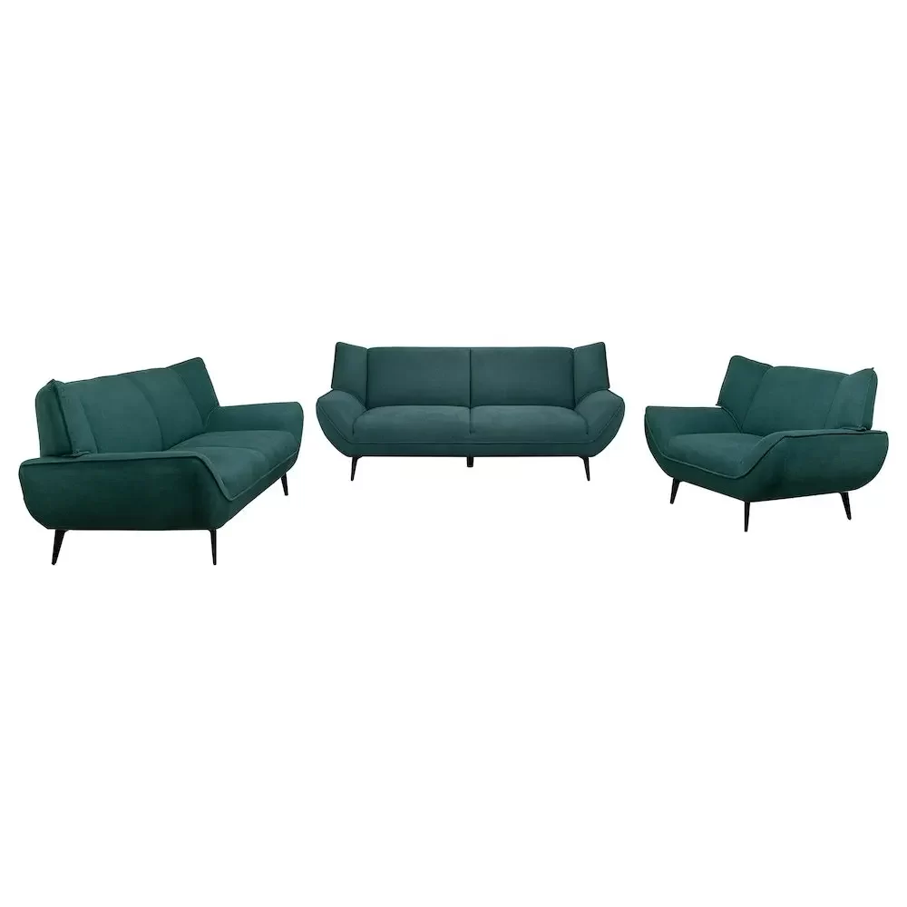 Acton 3-piece Upholstered Flared Arm Sofa Set Teal Blue