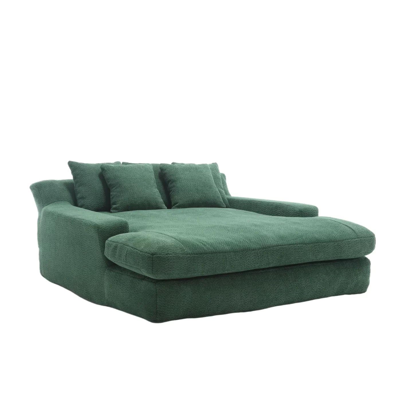 Chenille 2-seater lazy sofa With 5 back pillows,Comfy Sofa- Deep Seat Couch for Living Room,Club (Emerald)