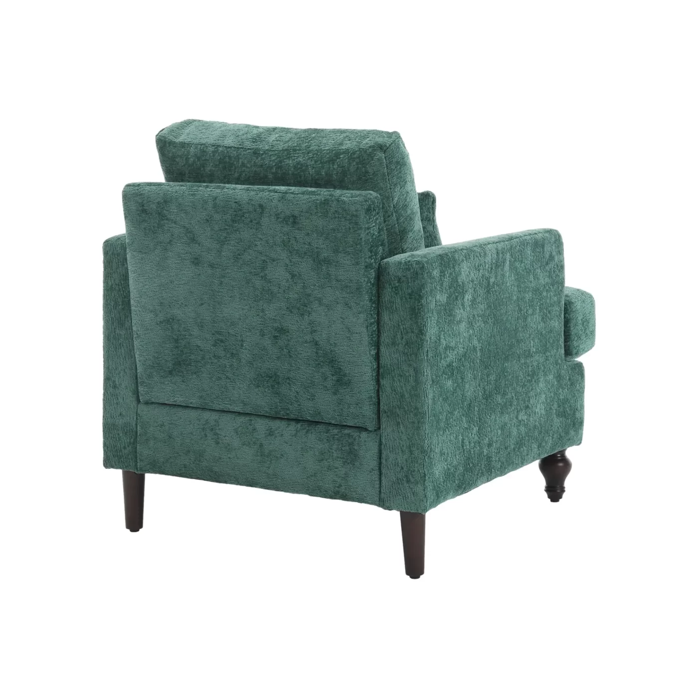 Wood Frame Armchair, Modern Accent Chair Lounge Chair for Living Room,Tufted Club Chair, Mid Century Modern Arm Chairs with Studded, Solid Wood Frame, for Bedroom, Reading (Emerald Chenille)