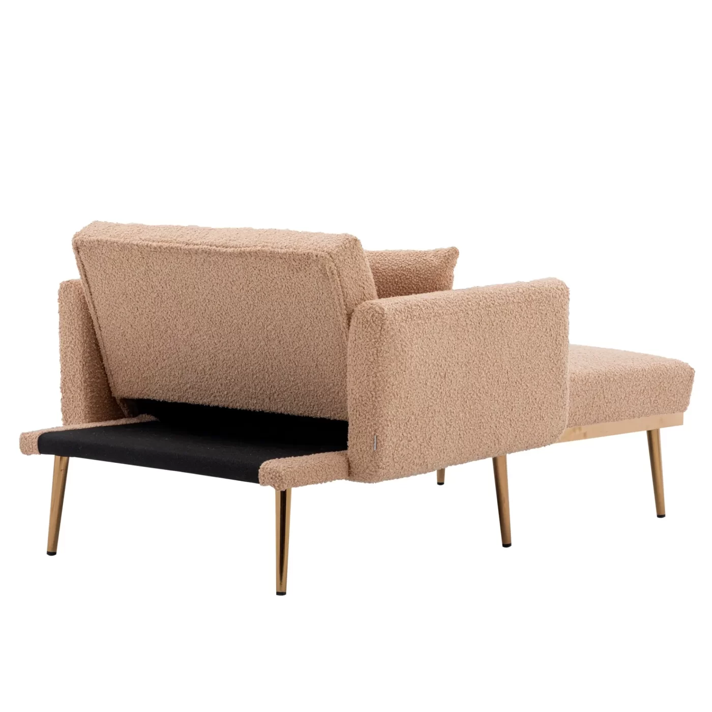 fashionable and classic style chaise lounge chair / accent chair for Living Room, bedroom (Camel Teddy )