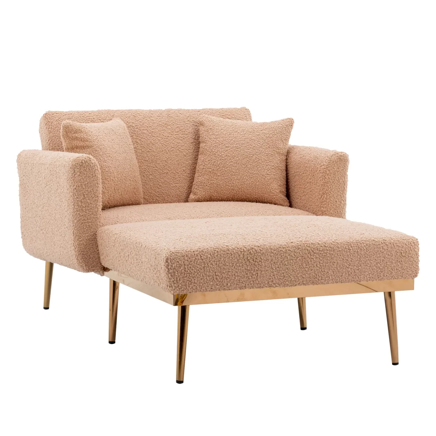 fashionable and classic style chaise lounge chair / accent chair for Living Room, bedroom (Camel Teddy )