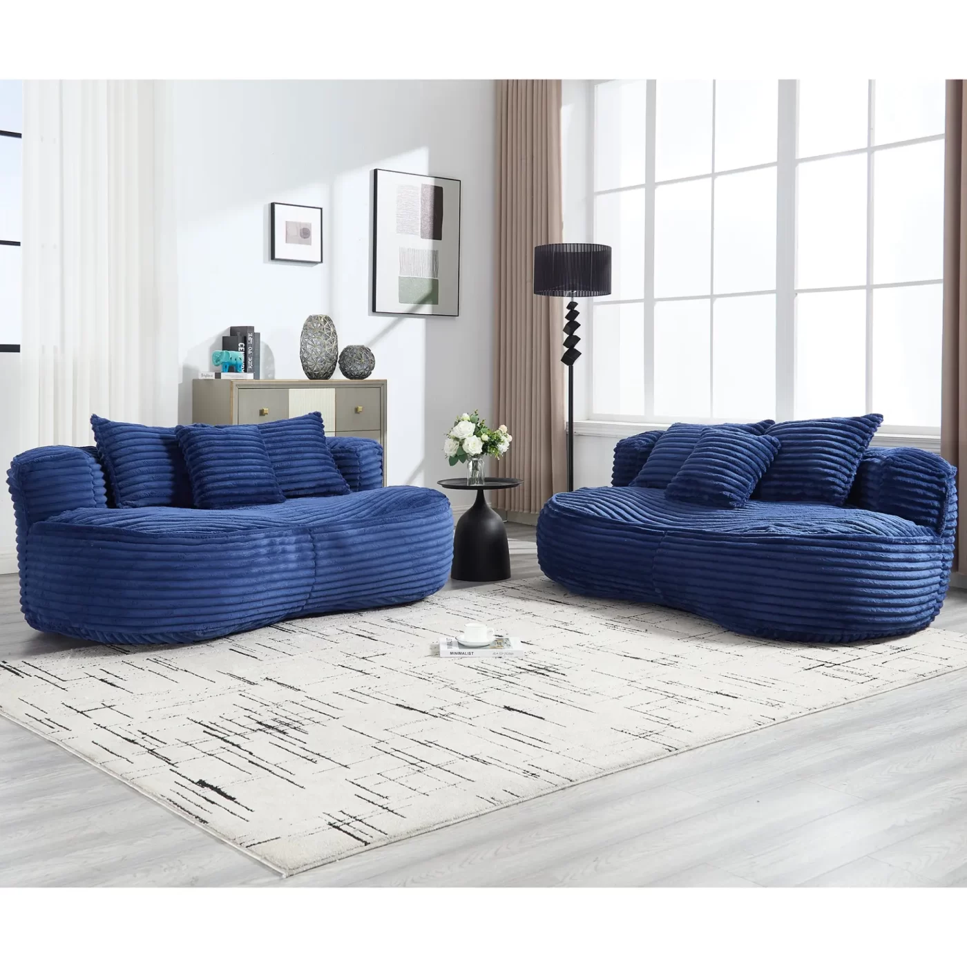 Bean Bag sofa Lazy Sofa Durable Comfort Lounger High Back Bean Bag Chair Couch for Adults and Kids, Indoor & Outdoor, Accent Floor Soft Lounge Chair (Navy)