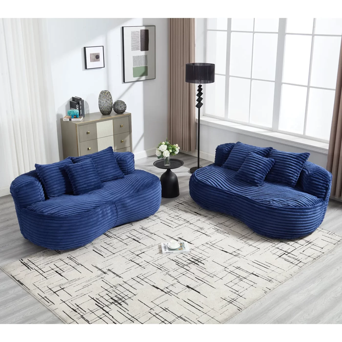 Bean Bag sofa Lazy Sofa Durable Comfort Lounger High Back Bean Bag Chair Couch for Adults and Kids, Indoor & Outdoor, Accent Floor Soft Lounge Chair (Navy)