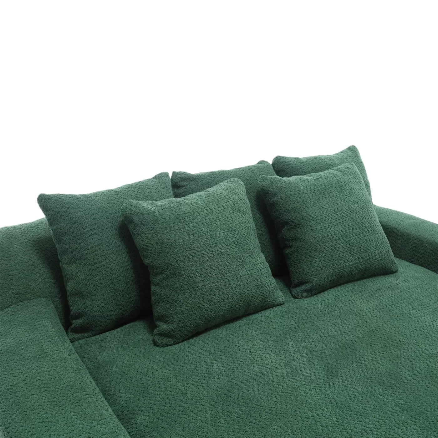 Chenille 2-seater lazy sofa With 5 back pillows,Comfy Sofa- Deep Seat Couch for Living Room,Club (Emerald)