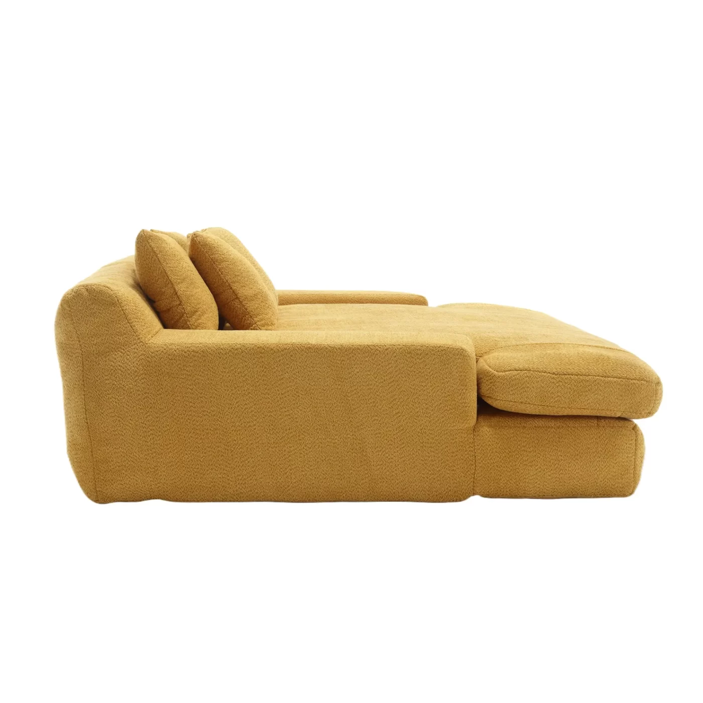 Chenille 2-seater lazy sofa With 5 back pillows,Comfy Sofa- Deep Seat Couch for Living Room,Club (Mustard yellow)