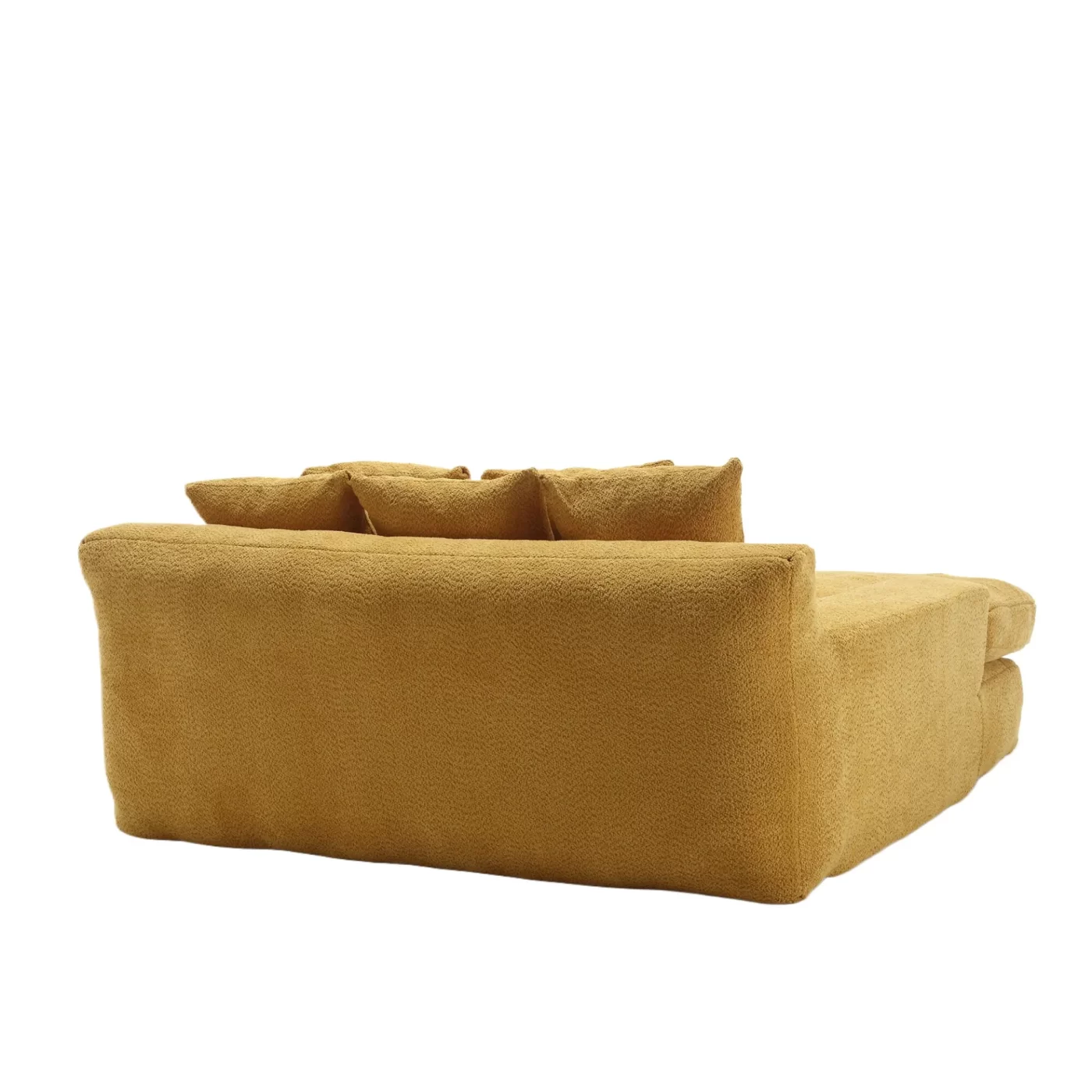 Chenille 2-seater lazy sofa With 5 back pillows,Comfy Sofa- Deep Seat Couch for Living Room,Club (Mustard yellow)