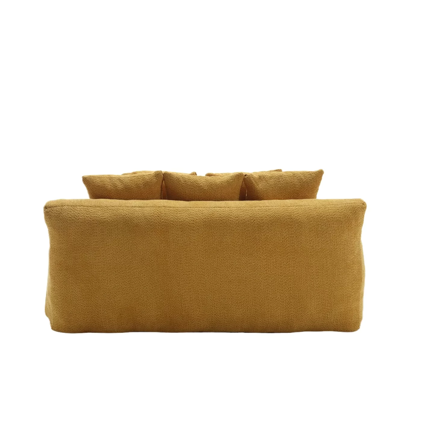 Chenille 2-seater lazy sofa With 5 back pillows,Comfy Sofa- Deep Seat Couch for Living Room,Club (Mustard yellow)