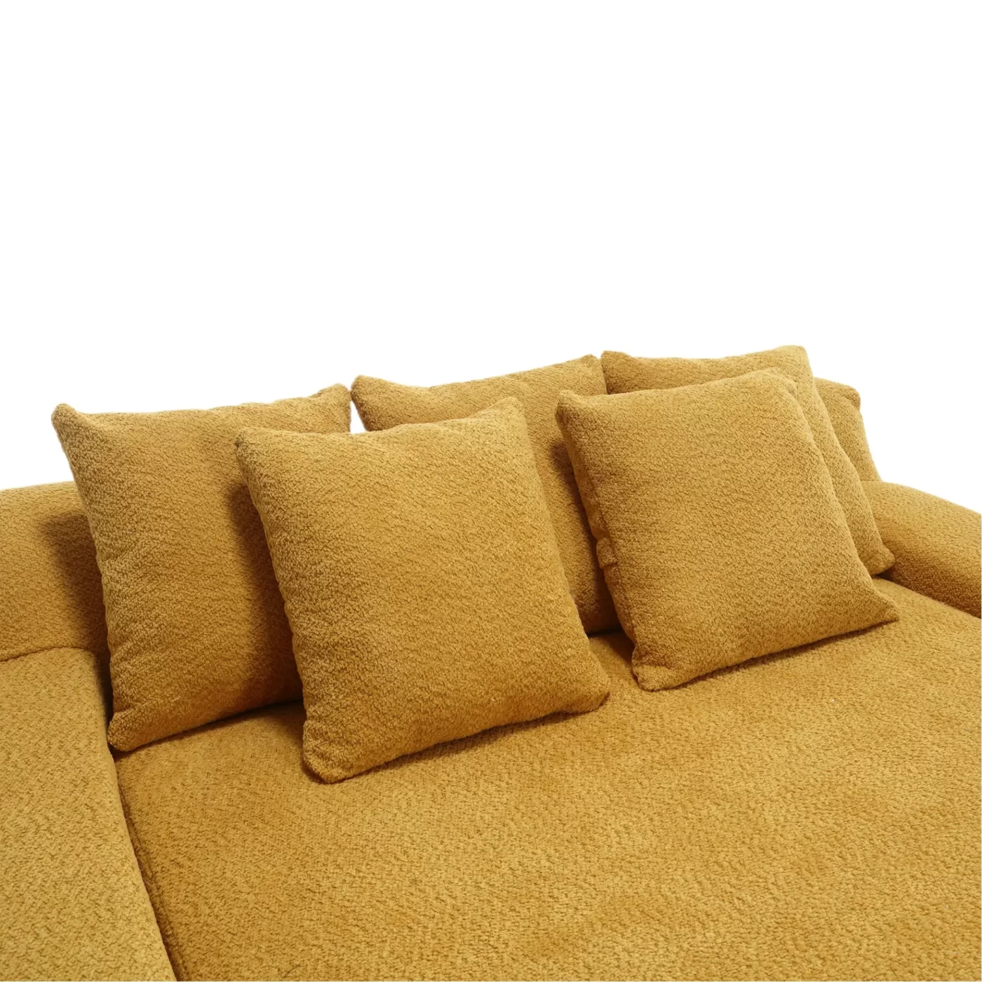 Chenille 2-seater lazy sofa With 5 back pillows,Comfy Sofa- Deep Seat Couch for Living Room,Club (Mustard yellow)