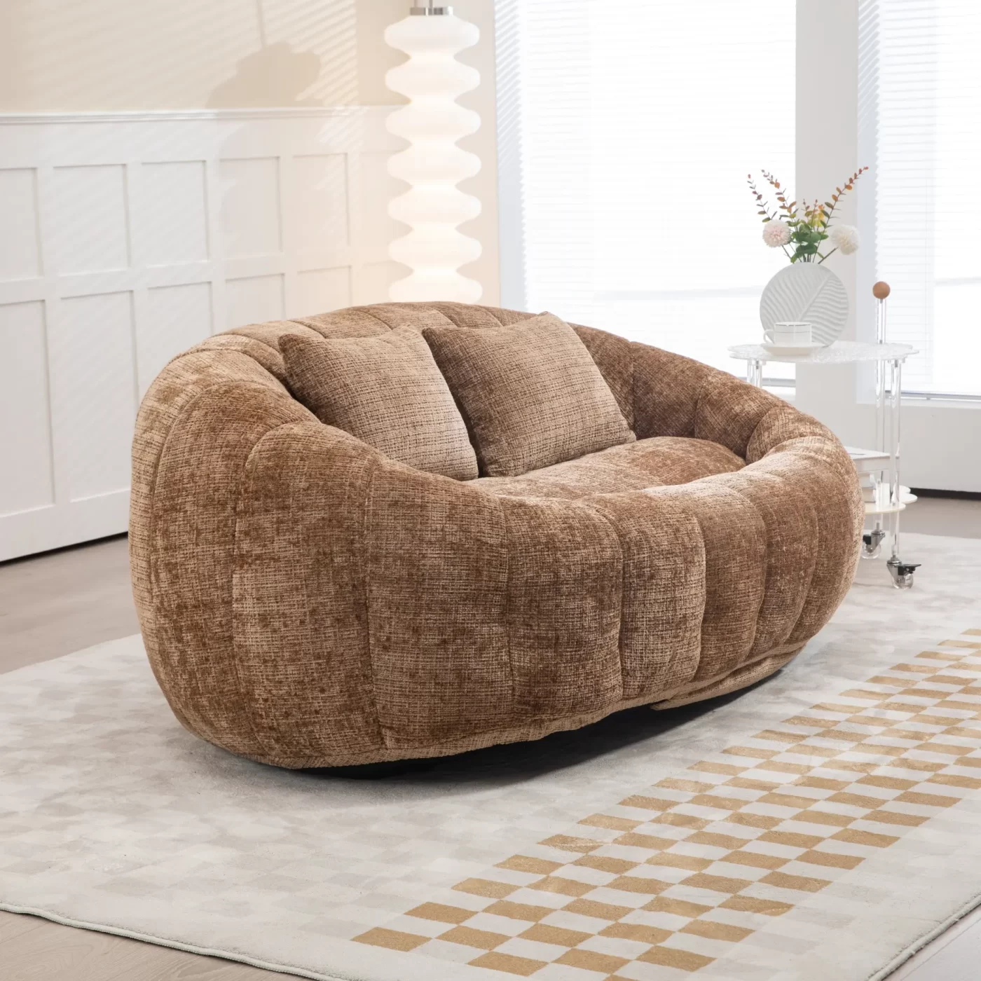 Bean Bag sofa Lazy Sofa Durable Comfort Lounger High Back Bean Bag Chair Couch for Adults and Kids, Indoor & Outdoor, Accent Floor Soft Lounge Chair (Coffee chenille)