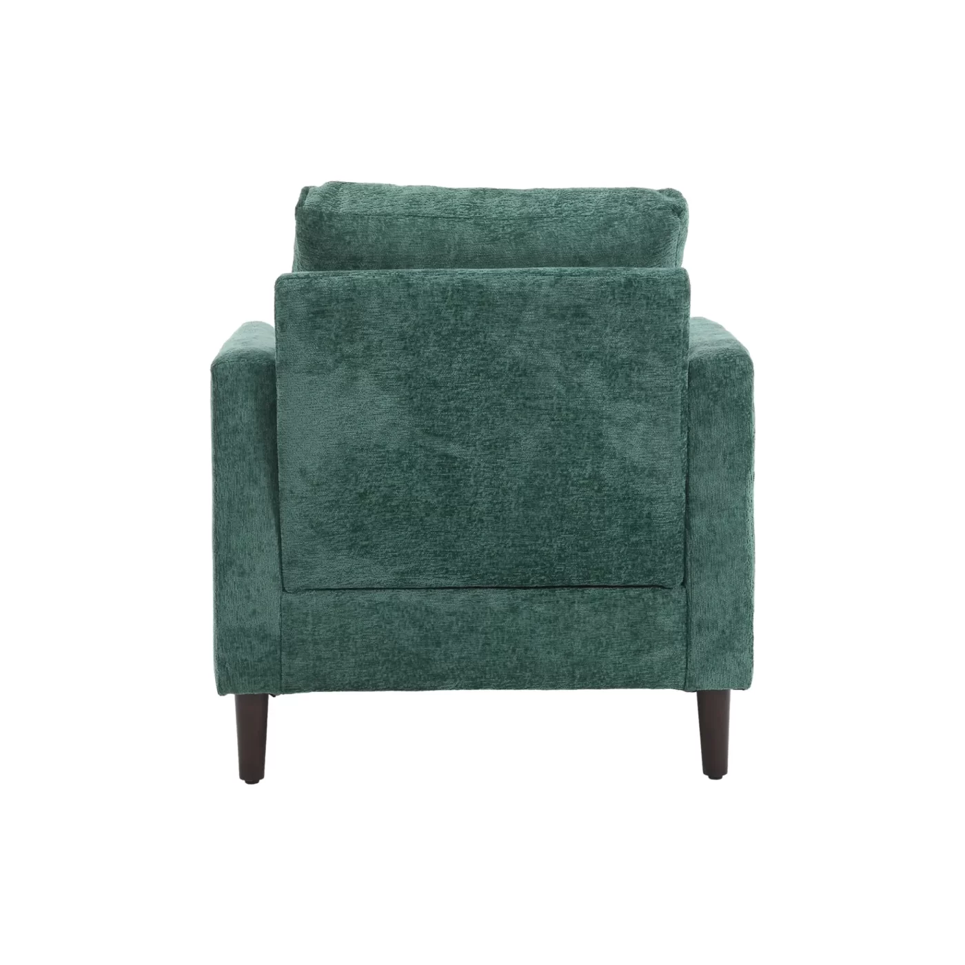 Wood Frame Armchair, Modern Accent Chair Lounge Chair for Living Room,Tufted Club Chair, Mid Century Modern Arm Chairs with Studded, Solid Wood Frame, for Bedroom, Reading (Emerald Chenille)
