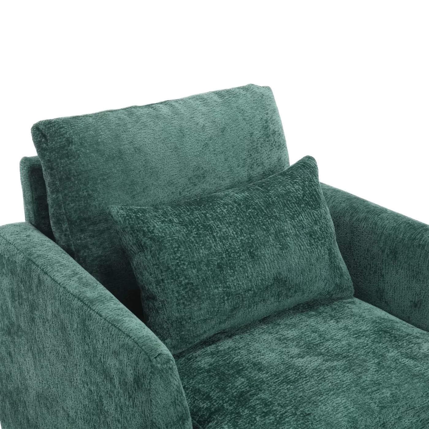 Wood Frame Armchair, Modern Accent Chair Lounge Chair for Living Room,Tufted Club Chair, Mid Century Modern Arm Chairs with Studded, Solid Wood Frame, for Bedroom, Reading (Emerald Chenille)