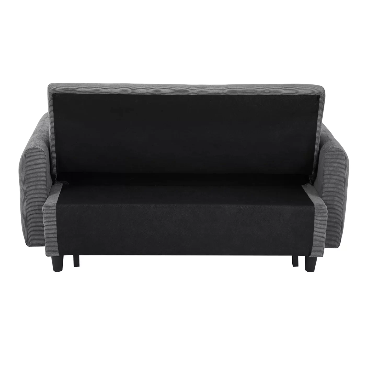 57.48' Pull-out Sofa Bed Convertible Couch 2 Seat Loveseat Sofa Modern Sleeper Sofa with Two Throw Pillows and USB Ports for Living Room, Dark Grey(Old Sku:WF317760AAR)