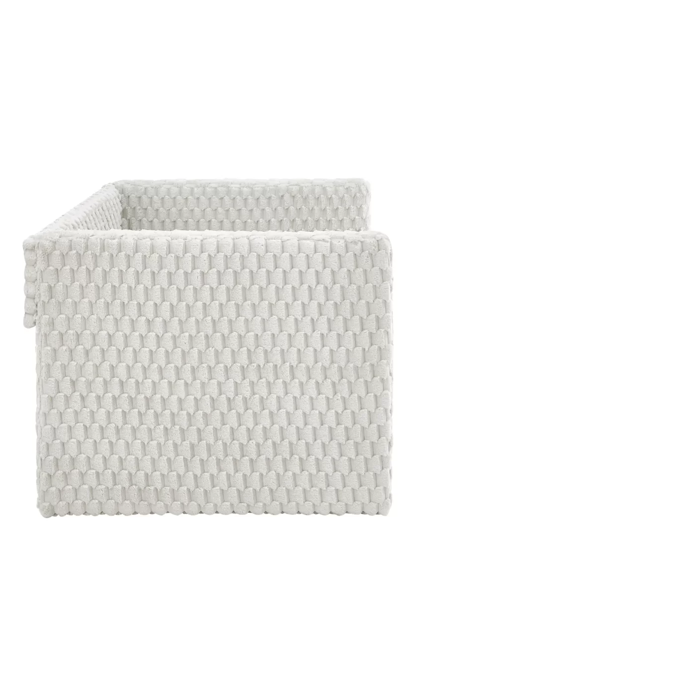 Twin Size Daybed, Upholstered sofa bed,The bottom pulls out to form a bed ,Plaid corduroy fabric- beige(86'*43.5'*34')