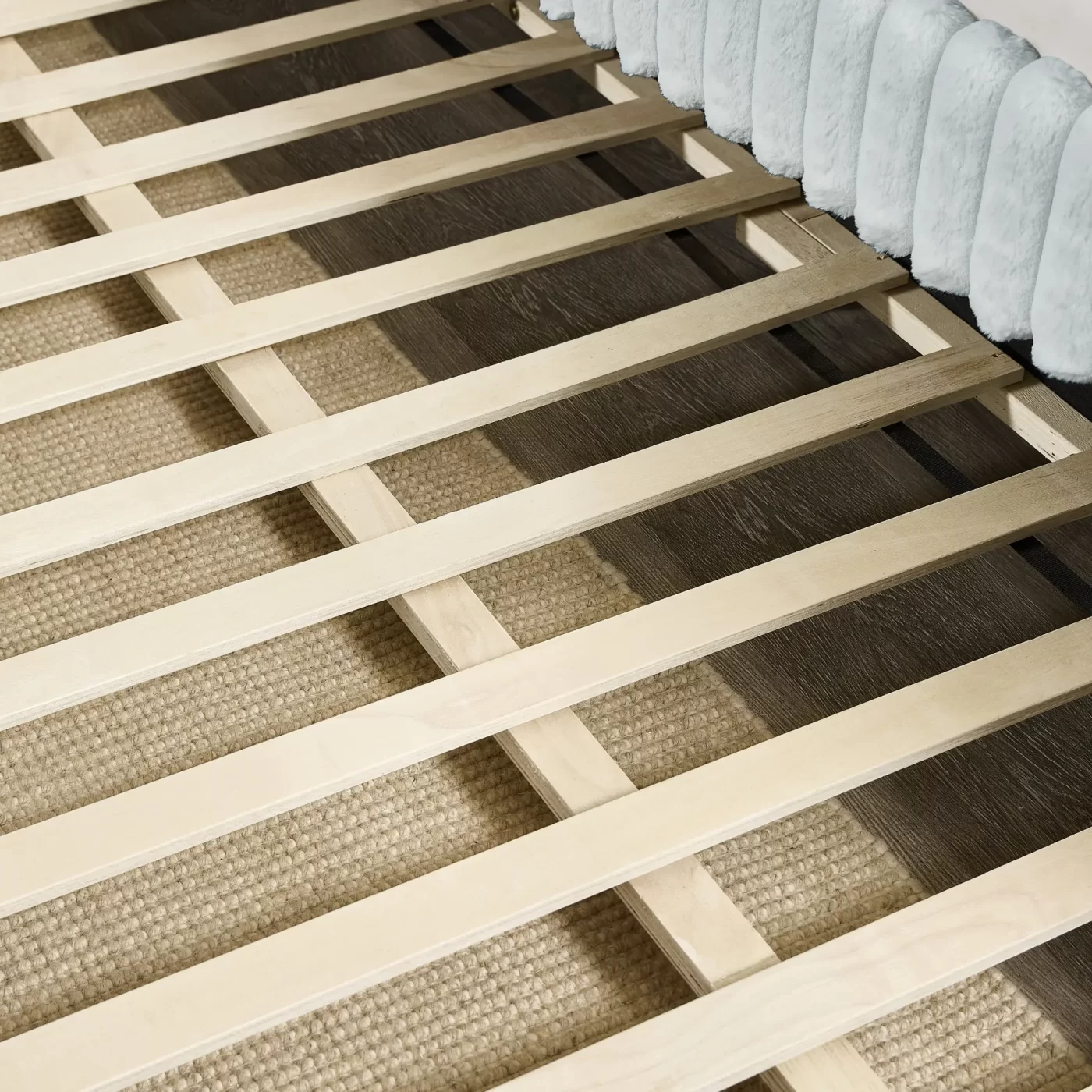 Twin Size Daybed, Upholstered sofa bed,The bottom pulls out to form a bed ,Striped corduroy fabric- Light grey(86'*43.5'*34')