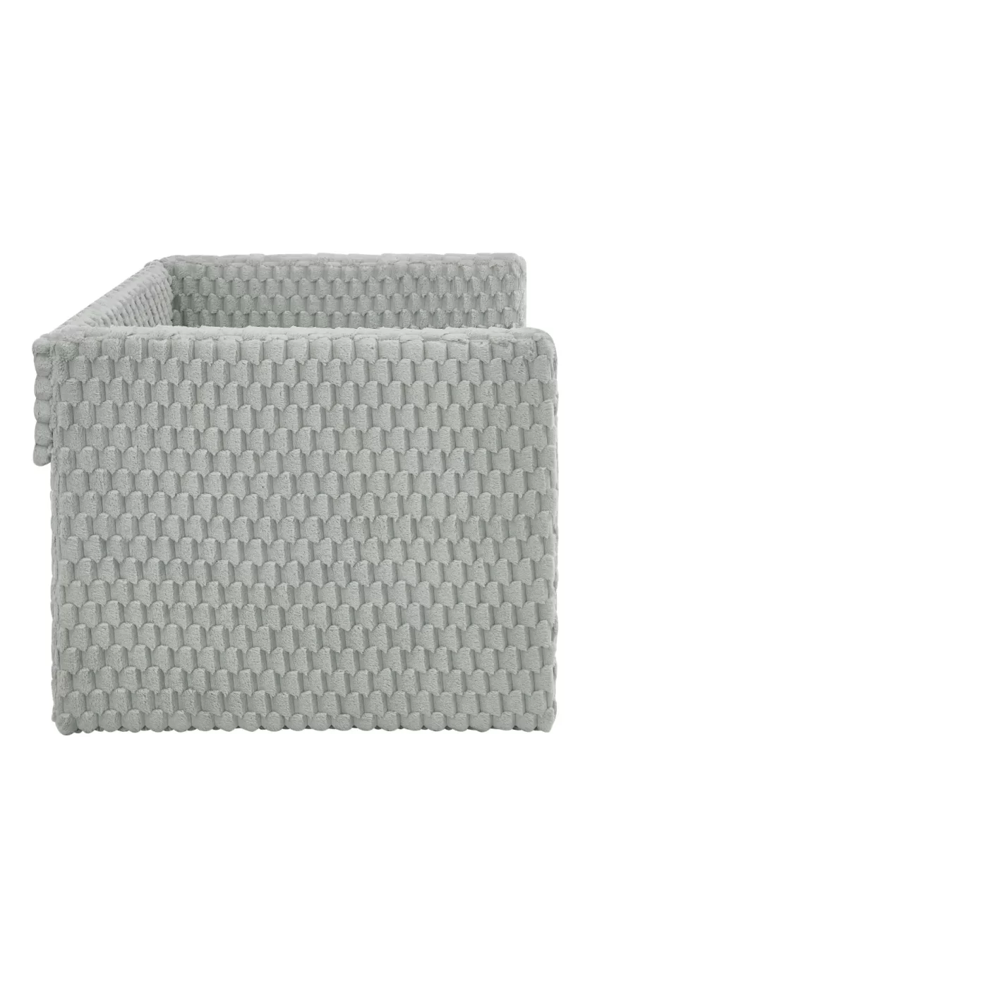 Twin Size Daybed, Upholstered sofa bed,The bottom pulls out to form a bed ,Plaid corduroy fabric- Dark grey(86'*43.5'*34')