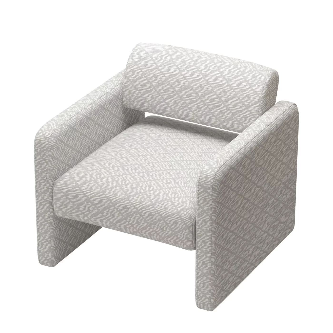 Beige grid single sofa chair, upholstered comfortable chair with armrests, for dining room/bedroom/living room/reception - Beige grid (30.9'*30.51'*30.11')