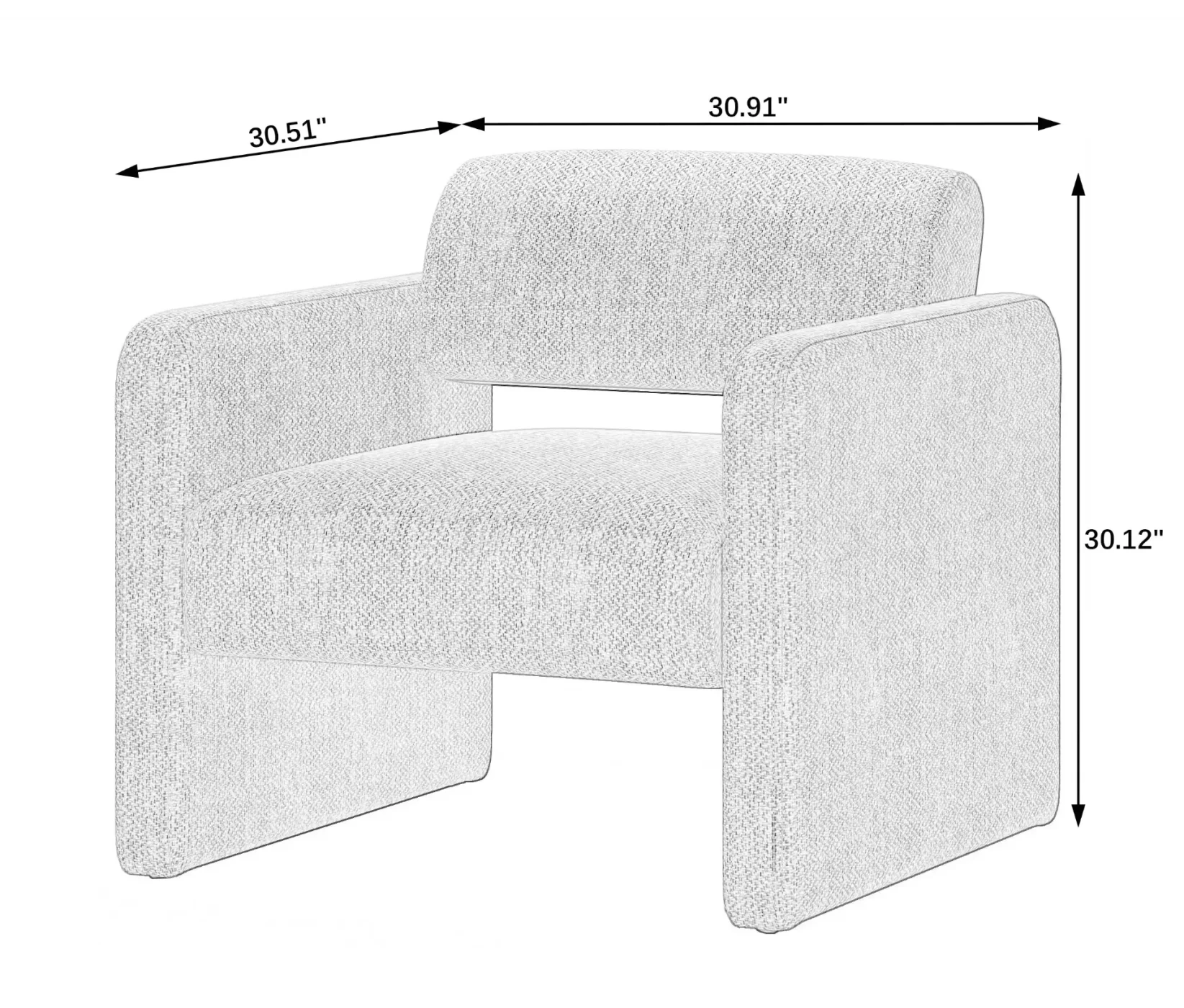 Beige grid single sofa chair, upholstered comfortable chair with armrests, for dining room/bedroom/living room/reception - Beige grid (30.9'*30.51'*30.11')