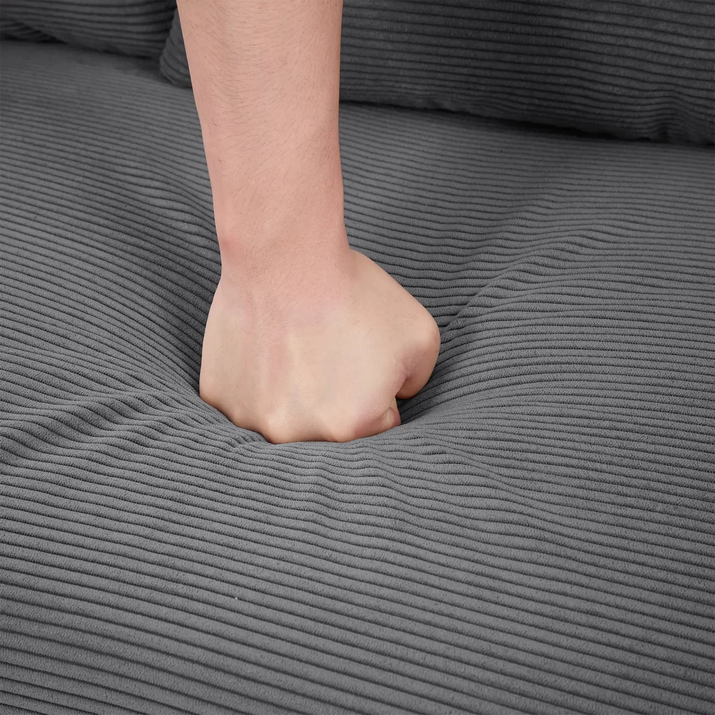 57.48' Pull-out Sofa Bed Convertible Couch 2 Seat Loveseat Sofa Modern Sleeper Sofa with Two Throw Pillows and USB Ports for Living Room, Dark Grey(Old Sku:WF317760AAR)