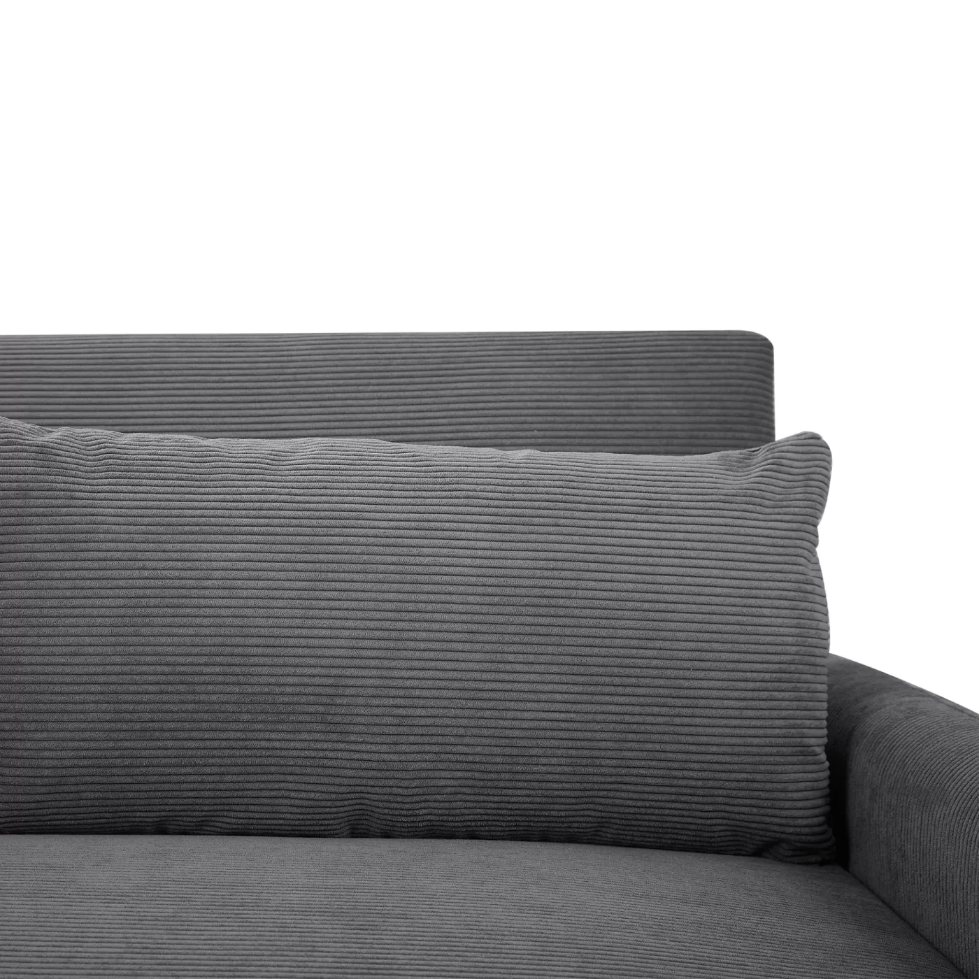 57.48' Pull-out Sofa Bed Convertible Couch 2 Seat Loveseat Sofa Modern Sleeper Sofa with Two Throw Pillows and USB Ports for Living Room, Dark Grey(Old Sku:WF317760AAR)