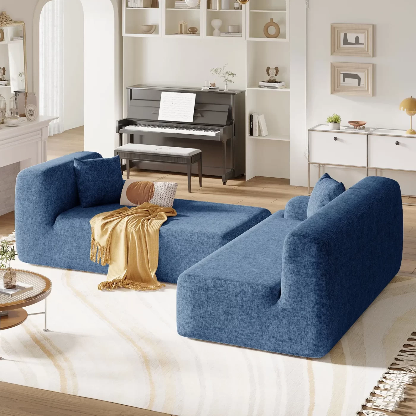 Modern Large L-Shape Modular Sectional Sofa for Living Room, Bedroom, Salon, 2 Piece Free Combination, Simplified Style(old sku:WY000356AAC)