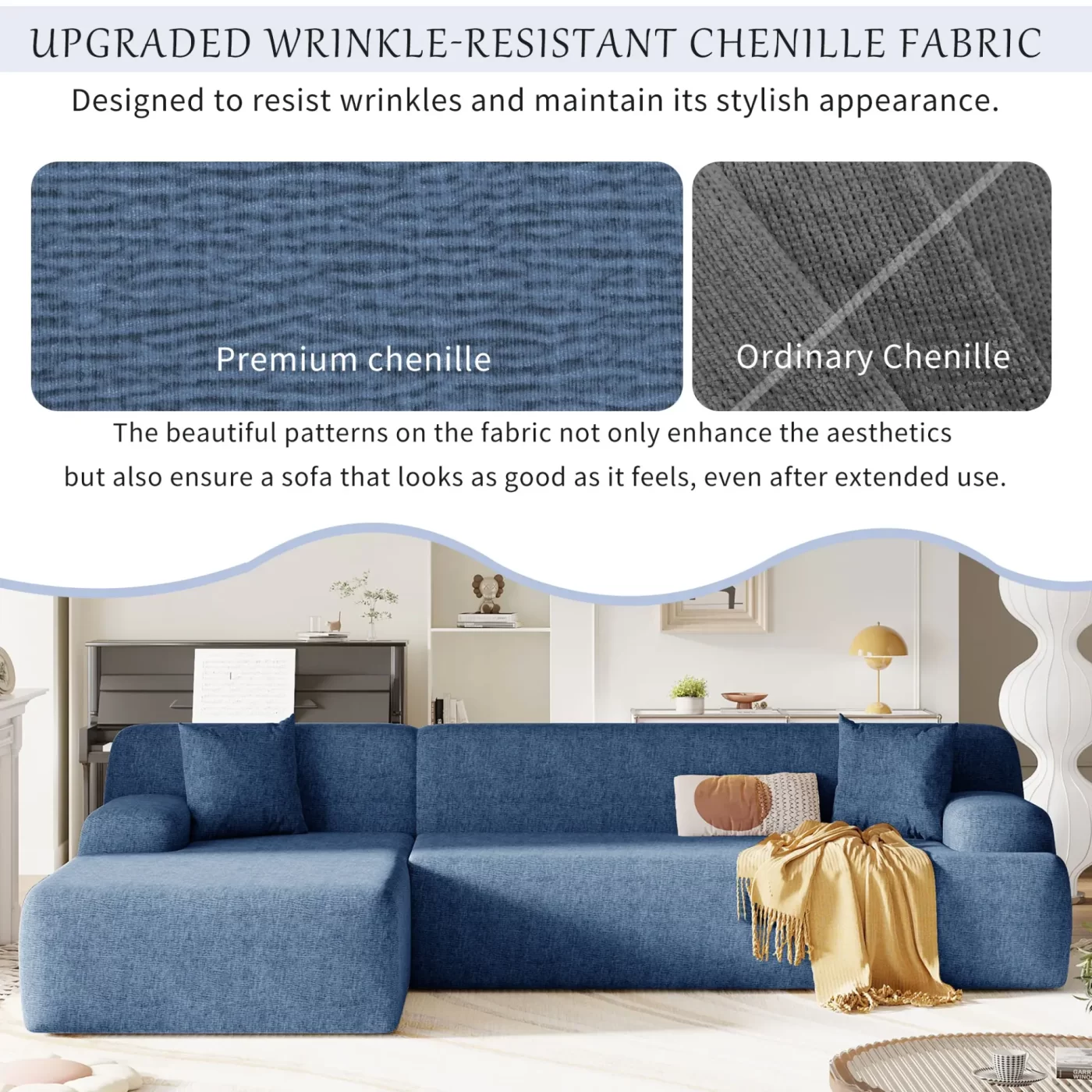 Modern Large L-Shape Modular Sectional Sofa for Living Room, Bedroom, Salon, 2 Piece Free Combination, Simplified Style(old sku:WY000356AAC)