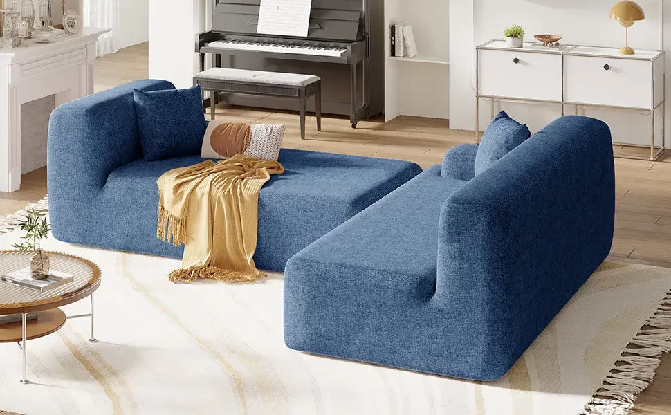 Modern Large L-Shape Modular Sectional Sofa for Living Room, Bedroom, Salon, 2 Piece Free Combination, Simplified Style(old sku:WY000356AAC)