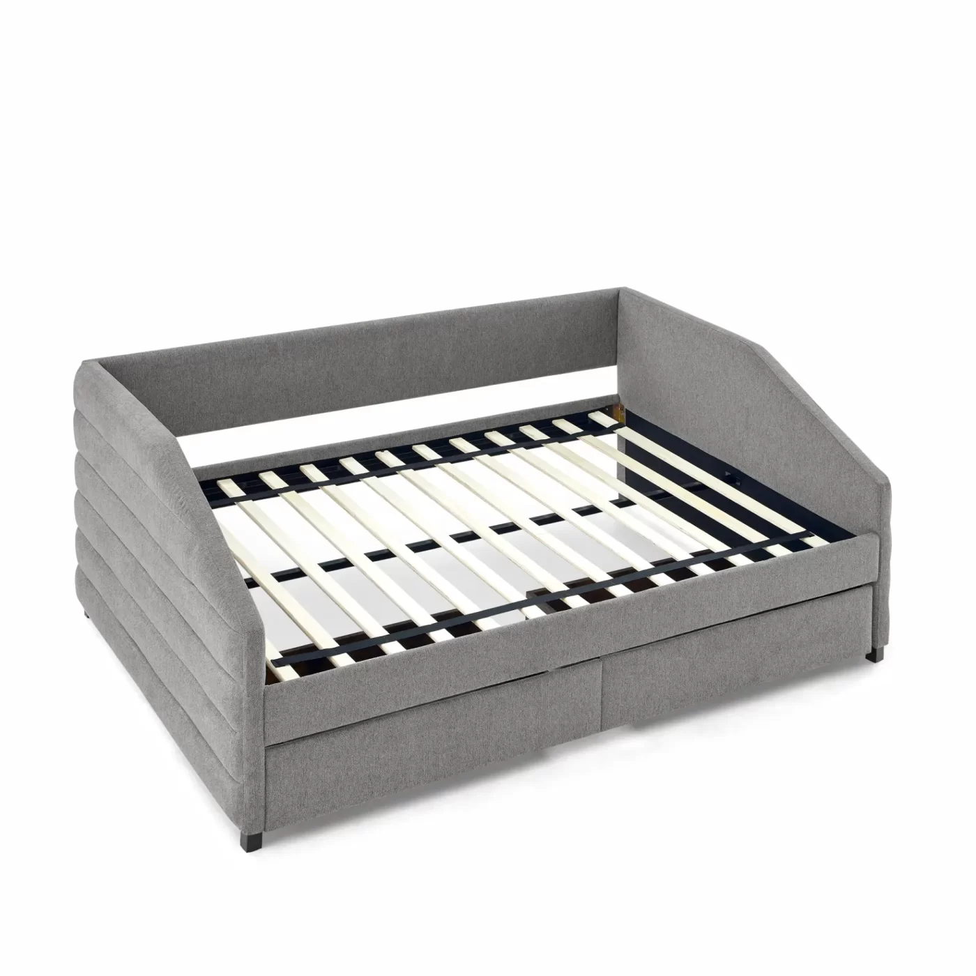 Full Size Daybed with Trundle Upholstered Tufted Sofa Bed, Linen Fabric, Grey (82.5'x58'x34')