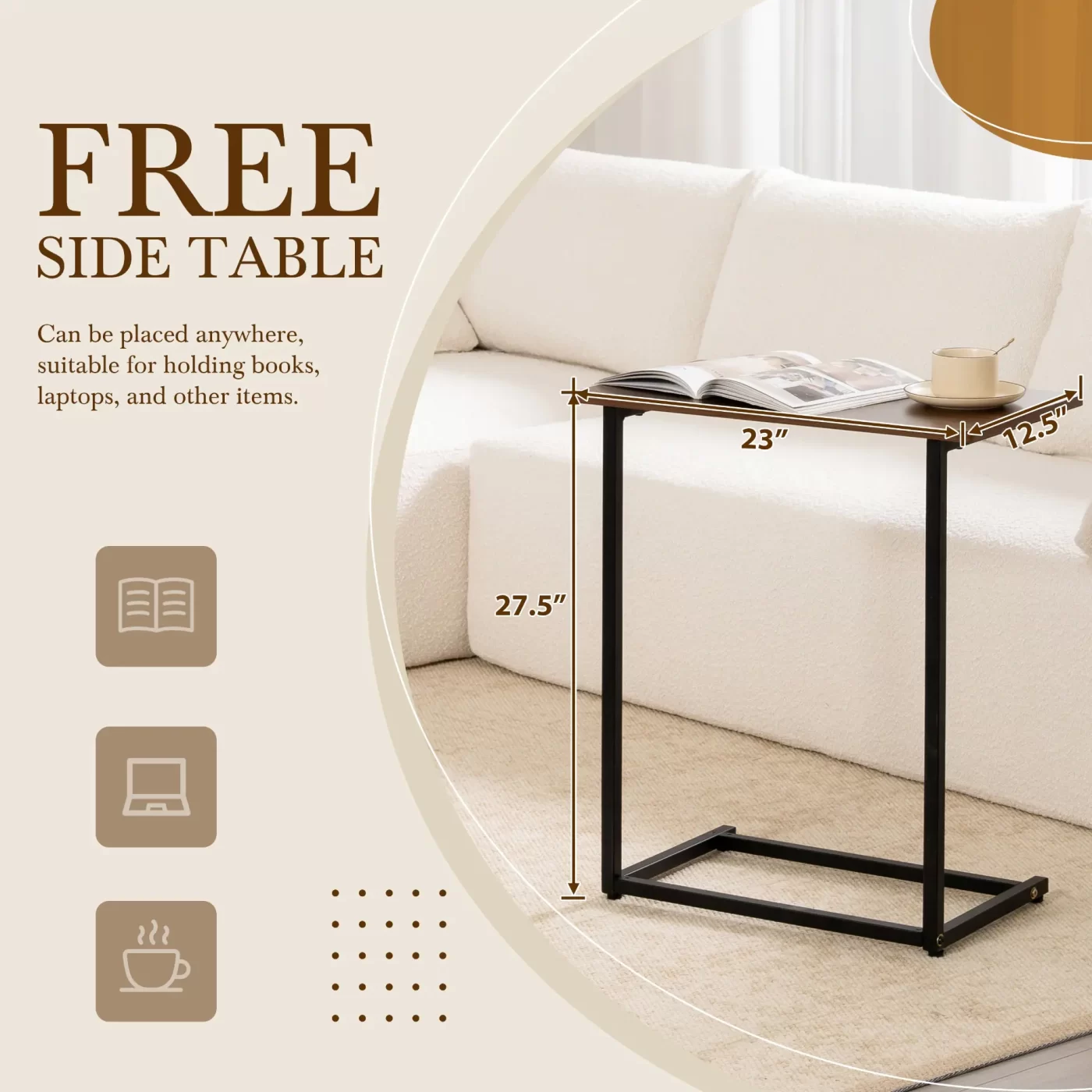 112'Modular Sectional Sofa with Free Side Table,Wide Seat,Fully Compressed,Wrinkle-resistant Boucle Fabric Couch with Chaise,Free Combination,L-Shaped Sofa for Living Room,No Assembly Required,3 Color