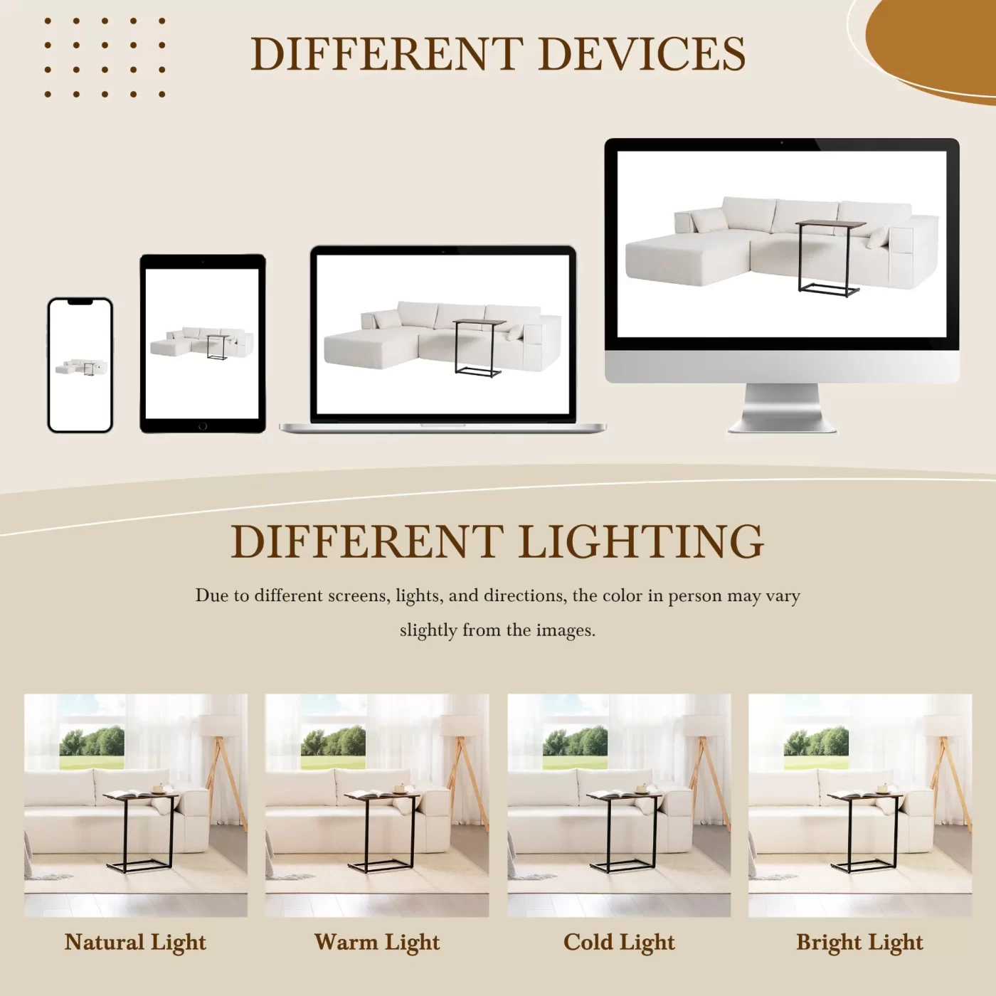 112'Modular Sectional Sofa with Free Side Table,Wide Seat,Fully Compressed,Wrinkle-resistant Boucle Fabric Couch with Chaise,Free Combination,L-Shaped Sofa for Living Room,No Assembly Required,3 Color