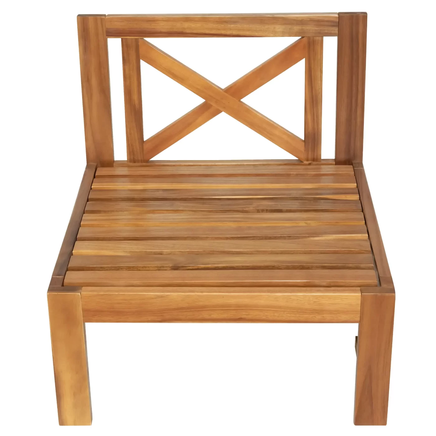 Outdoor Backyard Patio Wood 5-Piece Sectional Sofa Seating Group Set with Cushions, Natural Finish+ Gray Cushions