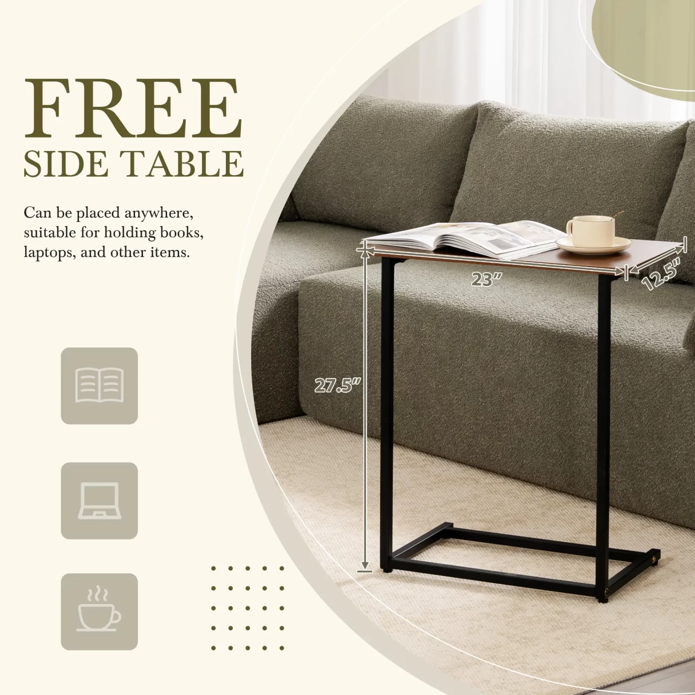 112'Modular Sectional Sofa with Free Side Table,Wide Seat,Fully Compressed,Wrinkle-resistant Boucle Fabric Couch with Chaise,Free Combination,L-Shaped Sofa for Living Room,No Assembly Required,3 Color