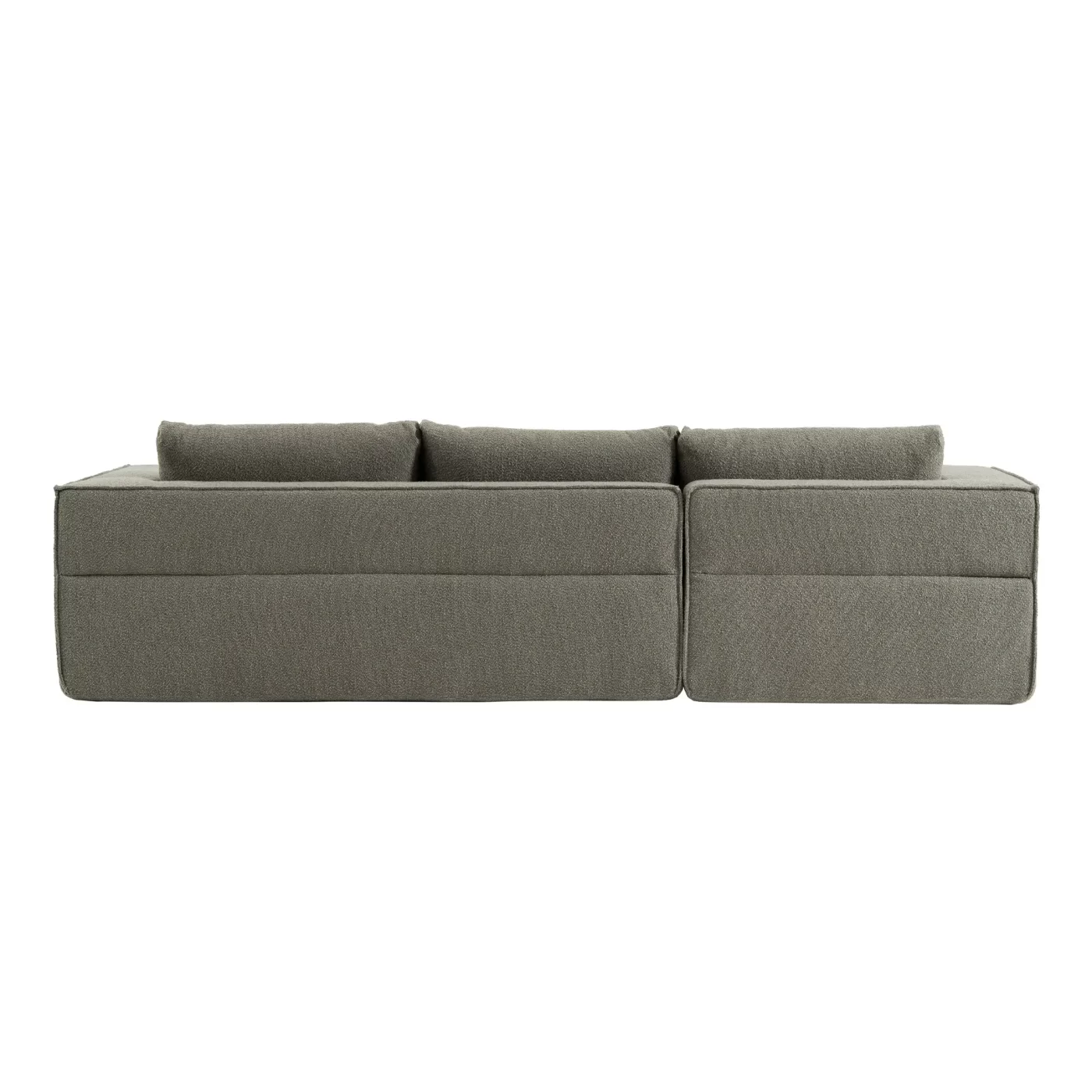 112'Modular Sectional Sofa with Free Side Table,Wide Seat,Fully Compressed,Wrinkle-resistant Boucle Fabric Couch with Chaise,Free Combination,L-Shaped Sofa for Living Room,No Assembly Required,3 Color